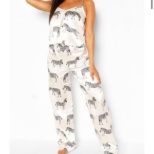 NWOT Satin Zebra Pajama Set
